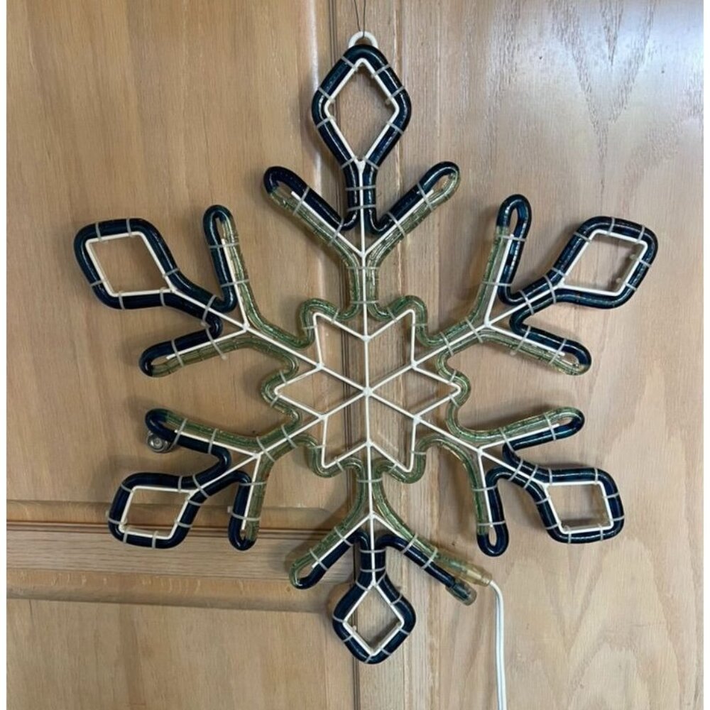 1990s Large LED Snowflake Hanging Light Decoration Plug In Winter Holidays Indoo - Picture 2 of 5